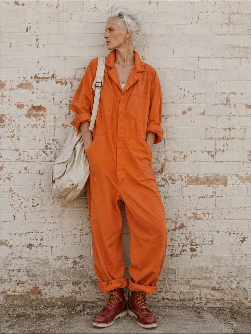 Red Kap Tangerine coveralls